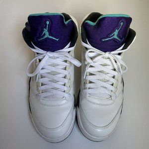 NIKE AIR JORDAN 5 RETRO WHITE BLUE SHOES SIZE 8